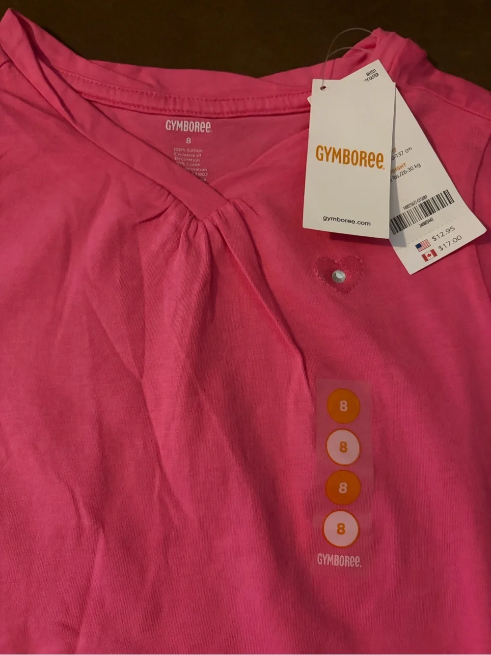 Gymboree NWOT Girls' Hot Pink Short Sleeve Tee
